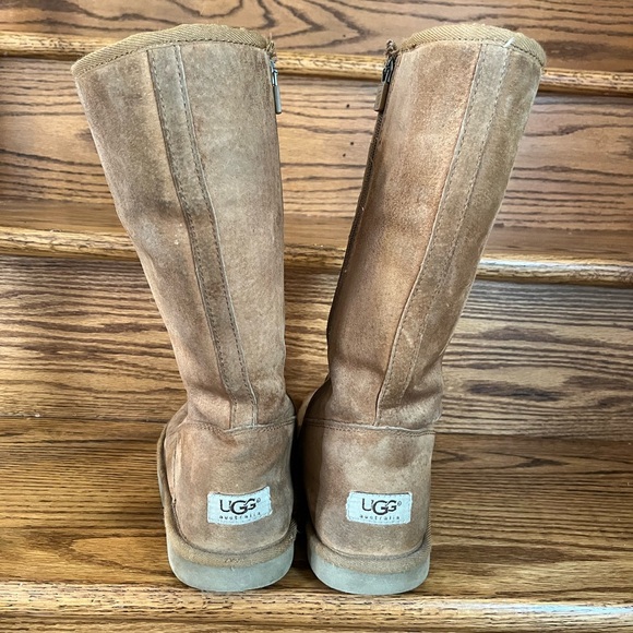 Ugg Leather Sheepskin Lined Boots Size 7 - Picture 3 of 13